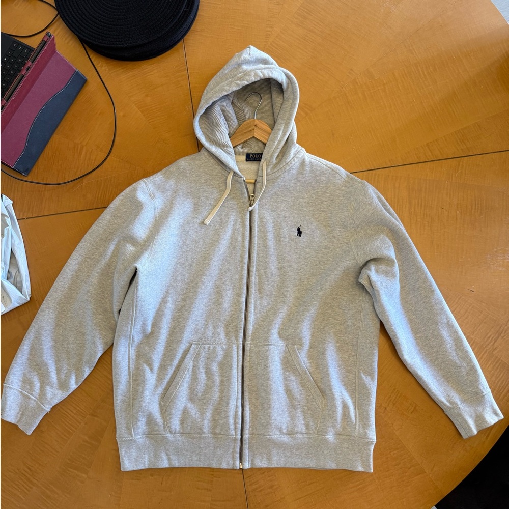 Men’s Ralph Lauren Light Gray Zip-Up Sweater